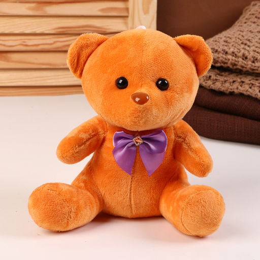 Мягкая игрушка «Мишка», с бантиком, 20 см, с присоской, коричневый