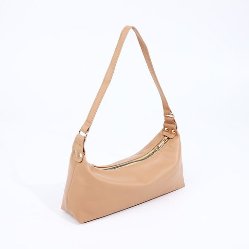 Сумка-багет на молнии, цвет светло-коричневый - Simaland фото 2