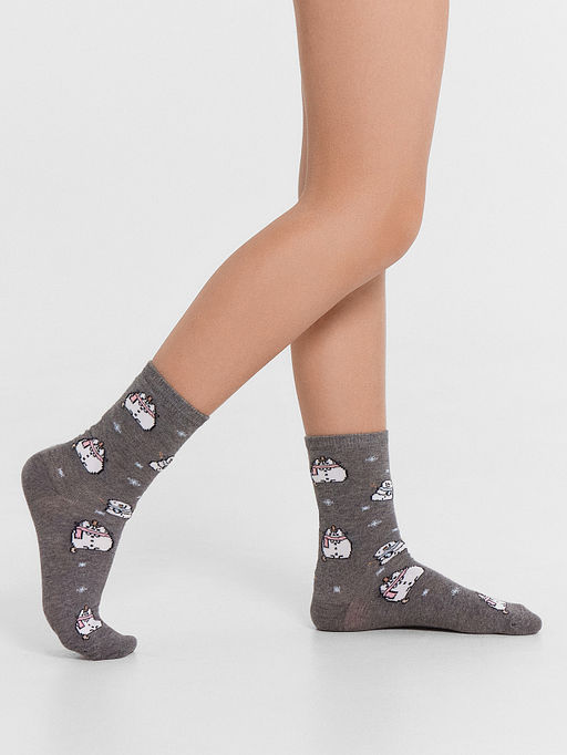 Цена за 5 пар! НОСКИ ДЕТСКИЕ КРАСНЫЕ СО СНЕГОВИКАМИ - Mark formelle фото 3