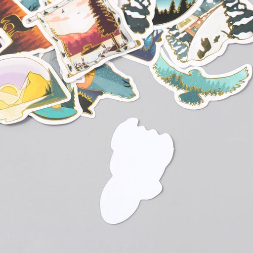 Наклейки для творчества Природа тиснение золото набор 48 шт 9х7х0,8 см - Арт узор фото 4