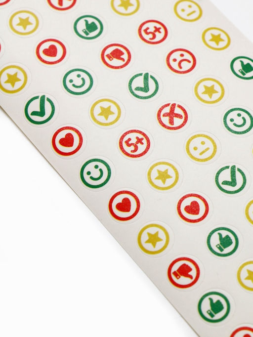 Цена за 3 шт. Наклейки детские оценки «Пять с плюсом», 7×16 см, 10 листов