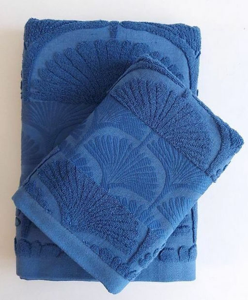 Махровое полотенце Пальма- СИНИЙ 50*90 см. хлопок 100% - Лен поволжья фото 2