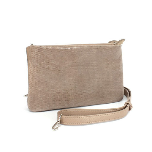 Сумка женская натуральная кожа ADEL-72 (отделка - ИСК/КОЖА), 3отд, плечевой ремень, капучино 264692