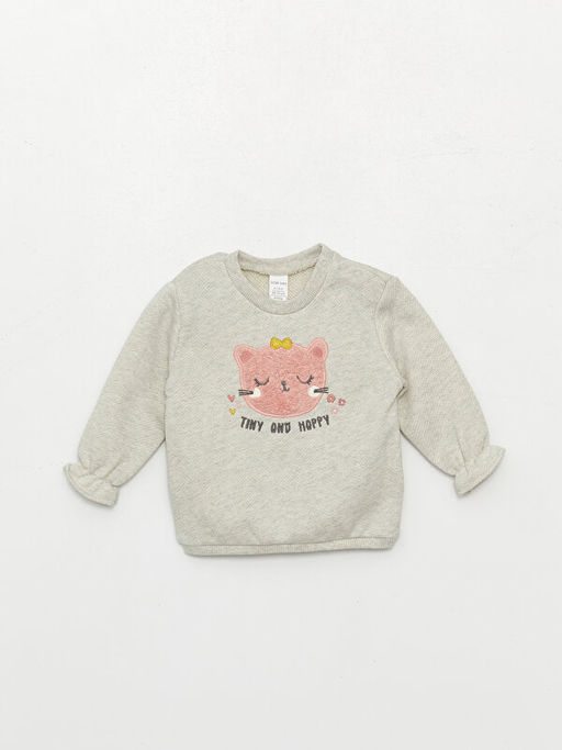 Bisiklet Yaka Uzun Kollu K?z Bebek Sweatshirt ve Tayt 2li Tak?m - Waikiki фото 2