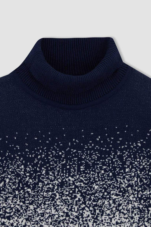 Свитер с воротником на рождественскую тематику для мальчика - Defacto фото 7