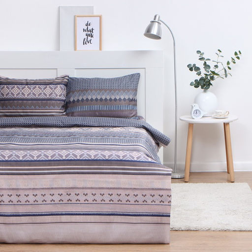 Постельное бельё 2 сп Экономь и Я Этника, 173х215см, 175х214см, 50х70см-2шт, 60г/м2, микрофибра