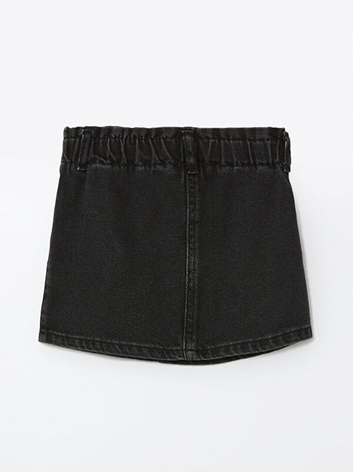 Bel? Lastikli Nak??l? K?z ?ocuk Jean Etek ve K?lotlu ?orap 2li Tak?m