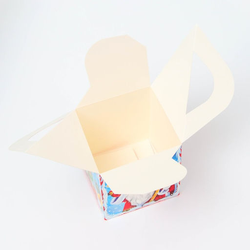 Цена за 5 шт. Подарочная коробка Новогодняя Кубик большой «Сладкая парочка» с анимацией 12×12×12 см