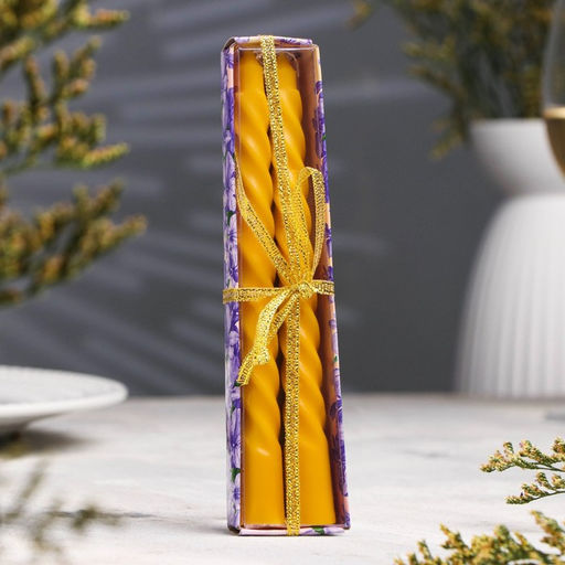 Цена за 3 шт. Набор свечей ароматических витых, 1.5×15 см, 2 шт., лимон