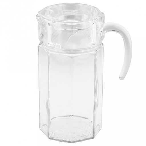 Кувшин стеклянный Фасет 1,65л, д11см, h22,7см, прозрачная пластмассовая крышка, Дели Гласс (Deli Glass) (Китай)