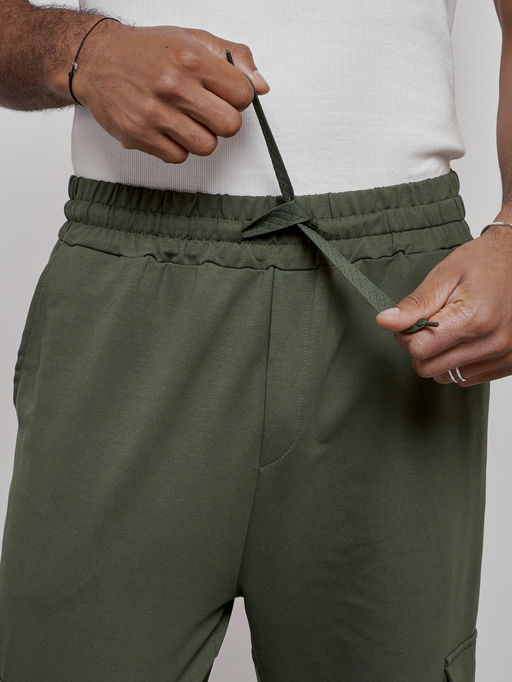 Брюки джоггеры спортивны мужские цвета хаки 12918Kh - Mtforce фото 12