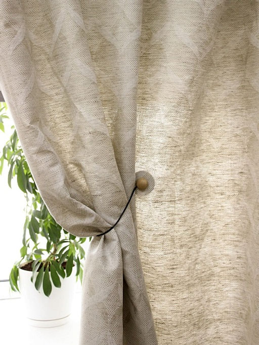 Полульняной жаккард Косы цв.суровый, ВИД2, ш.1.9м, лен-51%, хлопок-49%, 210гр/м.кв - Купава фото 2