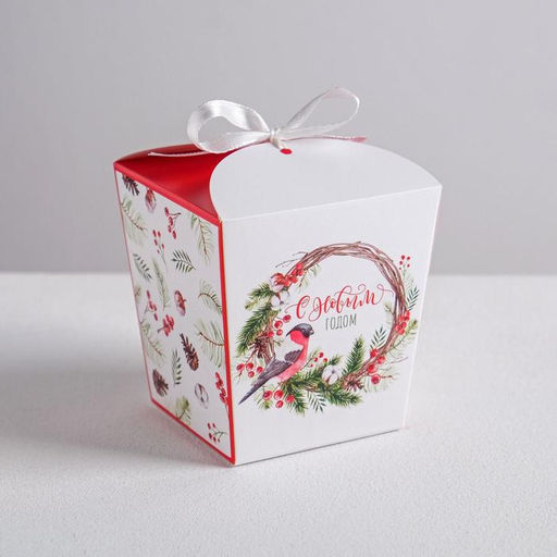 Цена за 5 шт. Бонбоньерка новогодняя «С Новым годом», 7.5×8×7.5 см