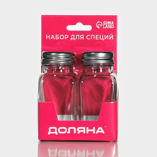 Набор для специй Доляна «Стандарт», 2 предмета: солонка, перечница 100 мл, стекло