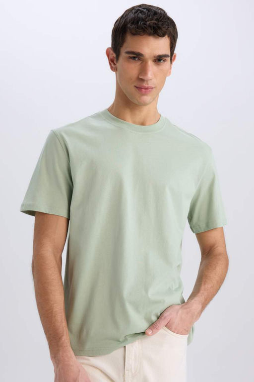 New Regular Fit Bisiklet Yaka Basic Duz K?sa Kollu Tisort - Defacto фото 2