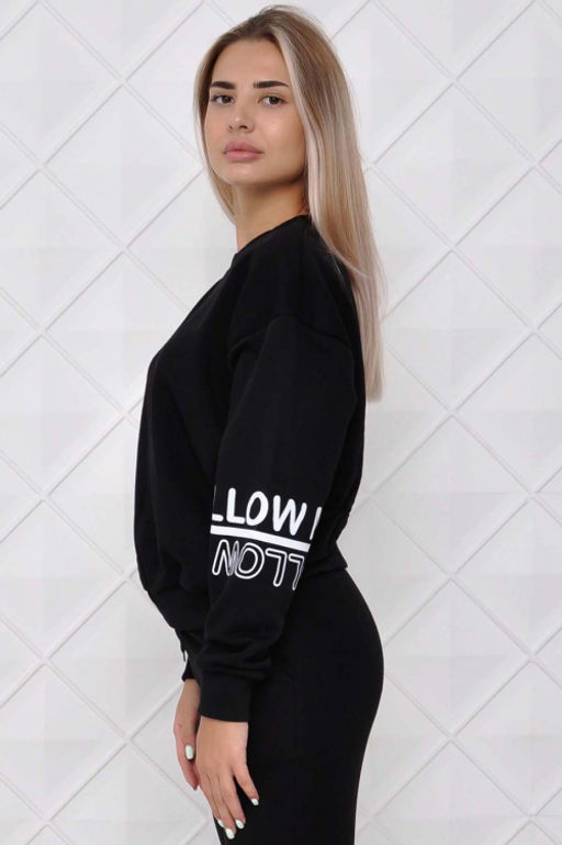 Арт. 1594 Свитшот женский 44-52 (5 шт) Цвет:черный