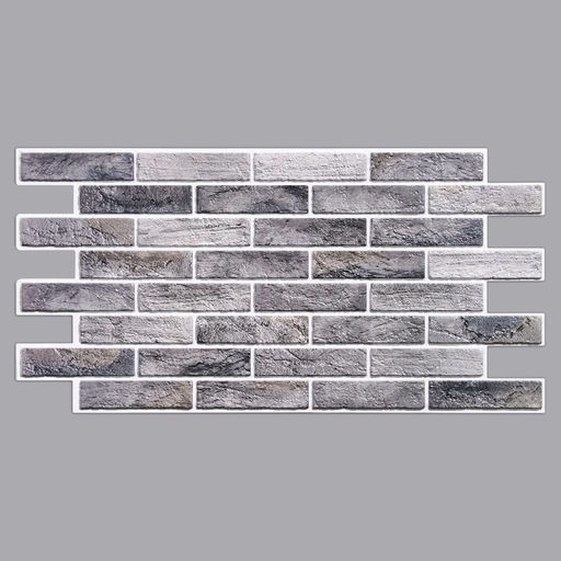Стеновая панель ПВХ «Кирпич Бисмарк», 485×960 мм, цвет серый