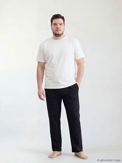Standart Kal?p Ekose Erkek Pijama Alt