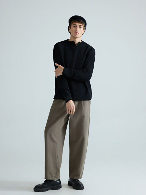 Bisiklet Yaka Erkek Triko Kazak