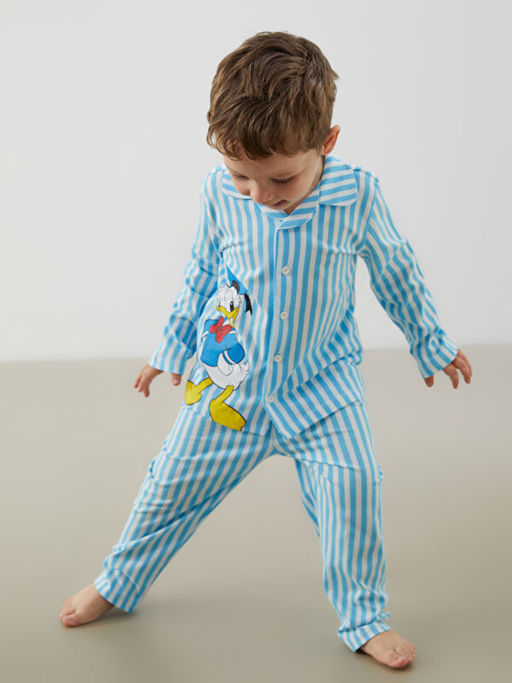 Donald Duck Bask?l? Erkek Bebek Pijama Tak?m