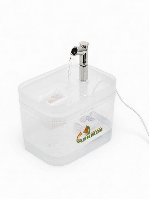 Фонтан для кошек и собак «Пижон», 1.5 л, 16.5×13×12 см, евророзетка, прозрачный