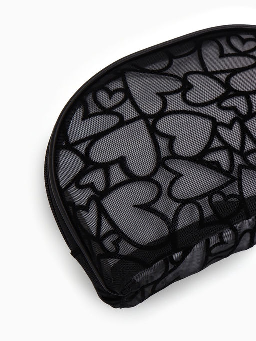 Косметичка полукруглая Black beauty, на молнии, чёрная