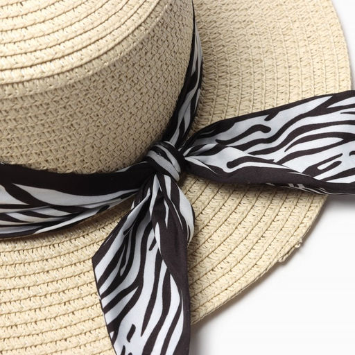 Шляпа женская MINAKU с бантом зебра, бежевая, размер 58