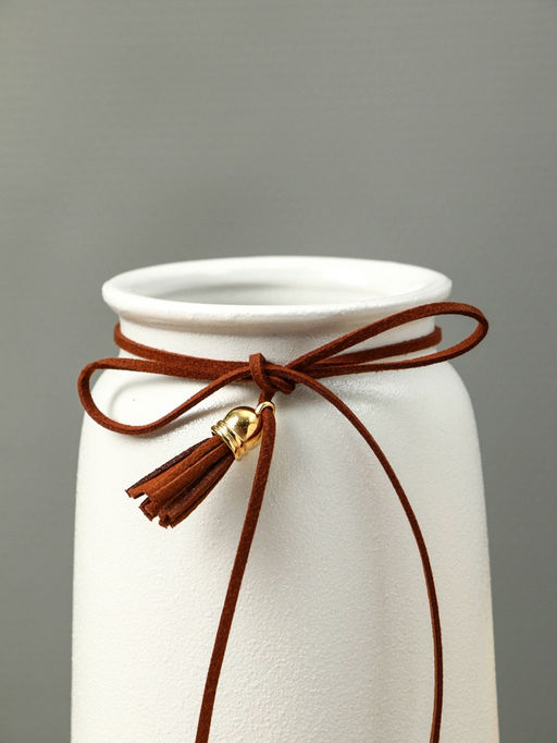 Ваза для цветов «Шерон», классика шнур, 20×9.5×8 см, керамика, белая