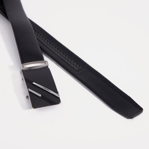Ремень мужской длинный, 125×3.5 см, гладкий, пряжка автомат, чёрный