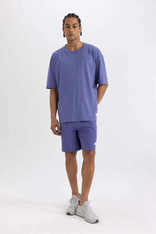 DeFactoFit Oversize-футболка широкого кроя с круглым вырезом и короткими рукавами с принтом  фото 3