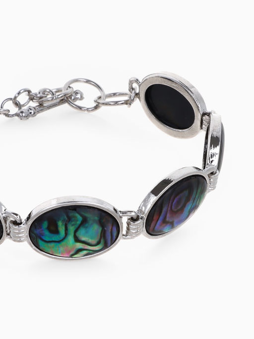 Браслет цепочка «Галиотис. Овал», белый, в серебре