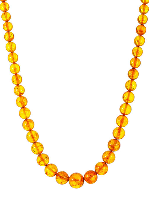 Бусы Шары из натурального формованного янтаря цвета чая
