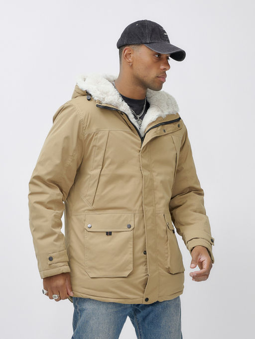 Парка мужская зимняя удлиненная с мехом хаки цвета 8753G - Mtforce фото 6