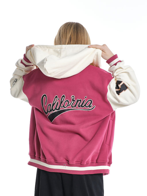 Толстовка с капюшоном с принтом 33-7647 красный - Mini maxi фото 12