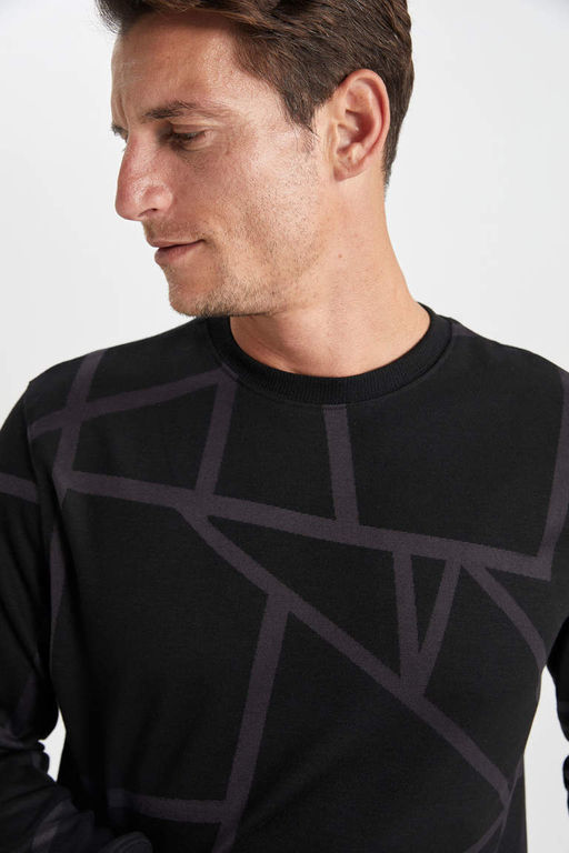 Толстовка Modern Fit с круглым вырезом - Defacto фото 7