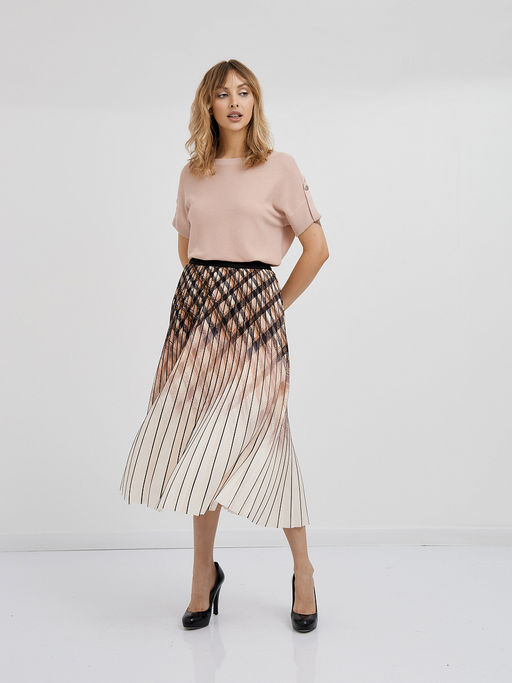 юбка плиссе с принтом в косую клетку - Glenfield фото 2