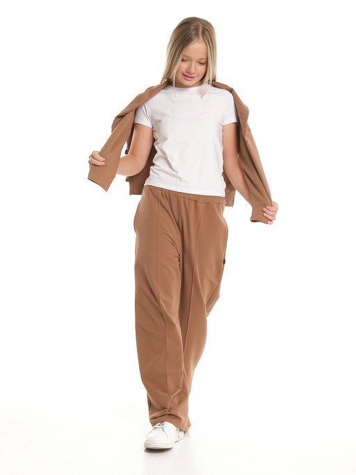 Свитшот для девочки однотонный 22-7699 шоколад - Mini maxi фото 18