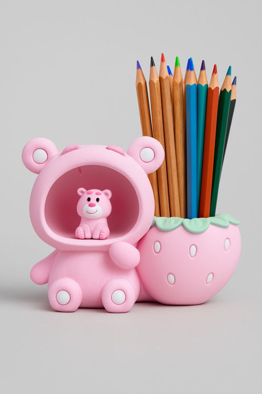 Подставка для канцелярских принадлежностей Strawberry bear, pink