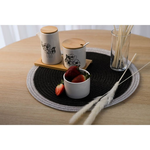 Цена за 10 шт. Салфетка сервировочная на стол Доляна Лана, d=38 см, цвет чёрный  фото 7