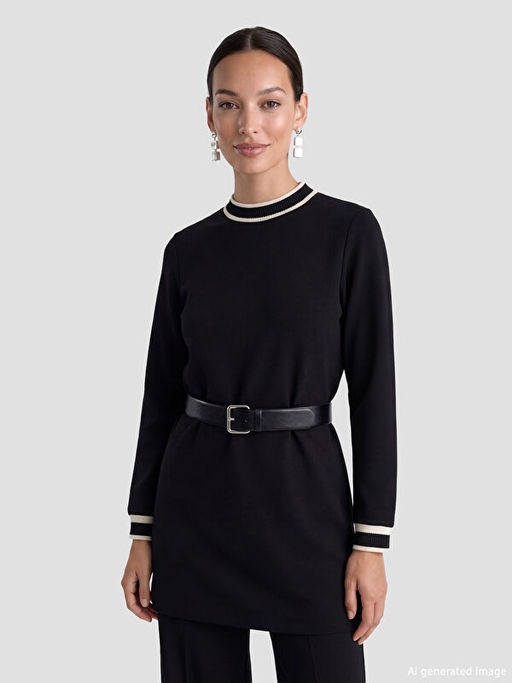 Dik Yaka Soft Touch Kad?n Sweatshirt Tunik