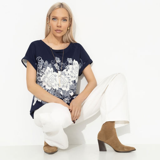 Футболка свободной посадки Жду чудо (floral print) - Charutti фото 6