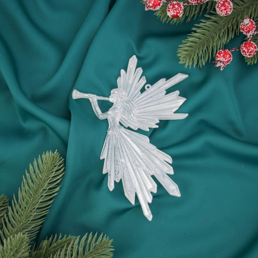 Цена за 2 шт. Ёлочная игрушка Зимнее волшебство. Девушка с дудкой, 1611, белый