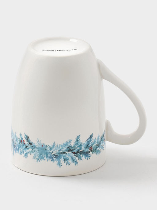Кружка новогодняя Доляна Зимний вечер, 300 мл, фарфор, белая