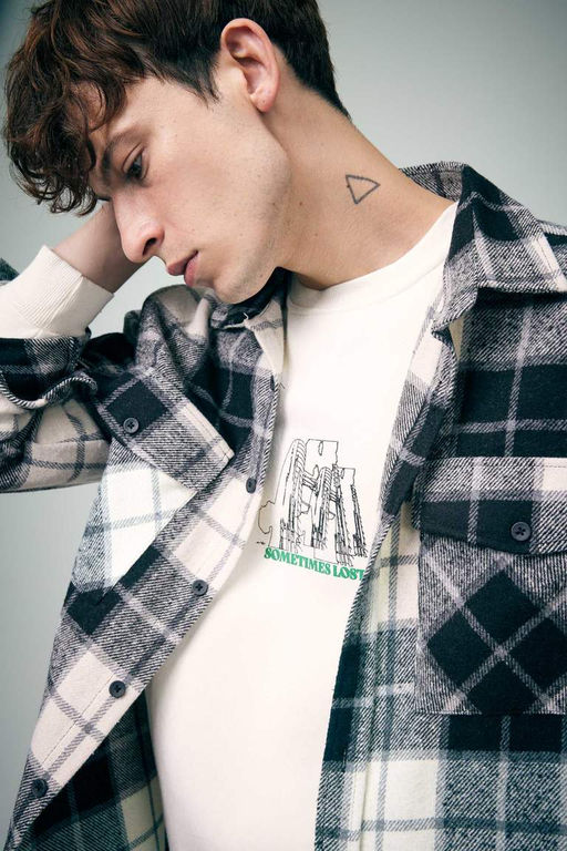 Рубашка Lumberjack с длинным рукавом в клетку обычного кроя - Defacto фото 3