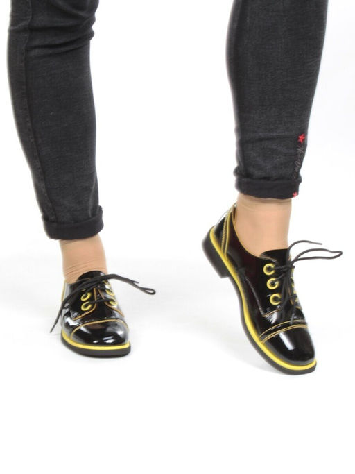 03-H491-H11-F384 BLACK Полуботинки женские (натуральная кожа) - Фабричный китай фото 4