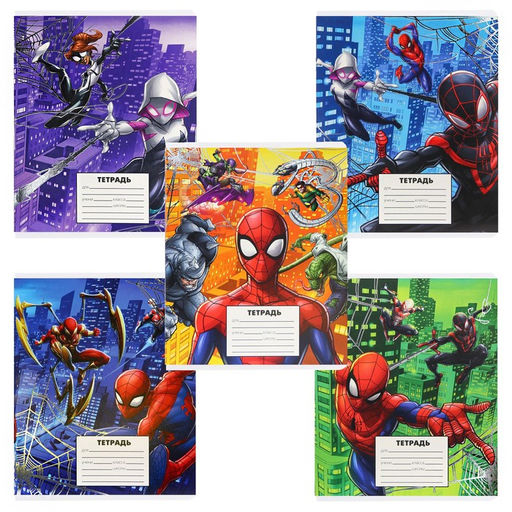 Набор тетрадей 10 штук, 24 листа, в клетку, тиснение, обложка мелованный картон,