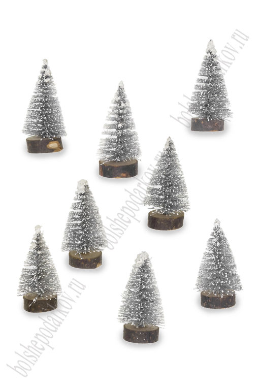 Новогодние украшения Ёлочка 4 см (10 шт) SF-8014, серебро - Больше подарков фото 2
