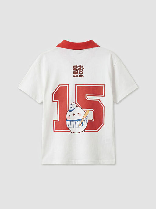 Polo Yaka Molang Bask?l? K?z ?ocuk Ti??rt