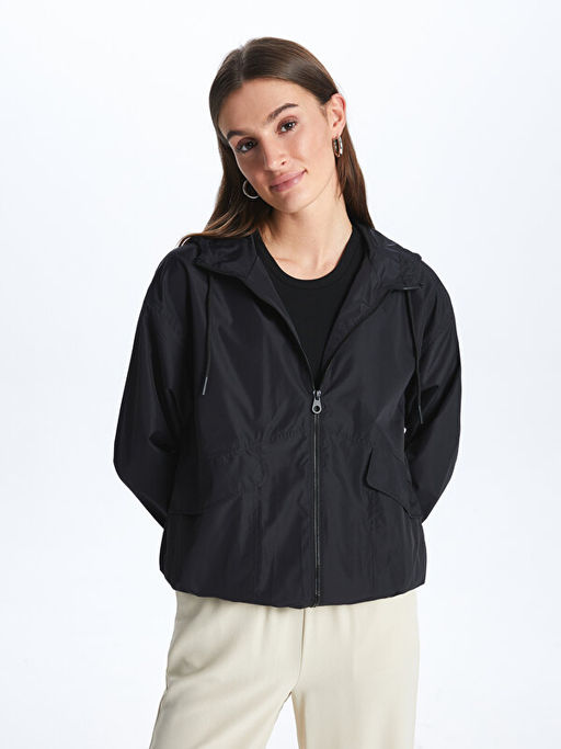 Kap??onlu D?z Oversize Kad?n Ya?murluk