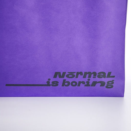 Цена за 2 шт. Сумка (пакет) шопер Normal is boring, 42х10х30 см, без подклада, фиолетовая - Nazamok фото 6